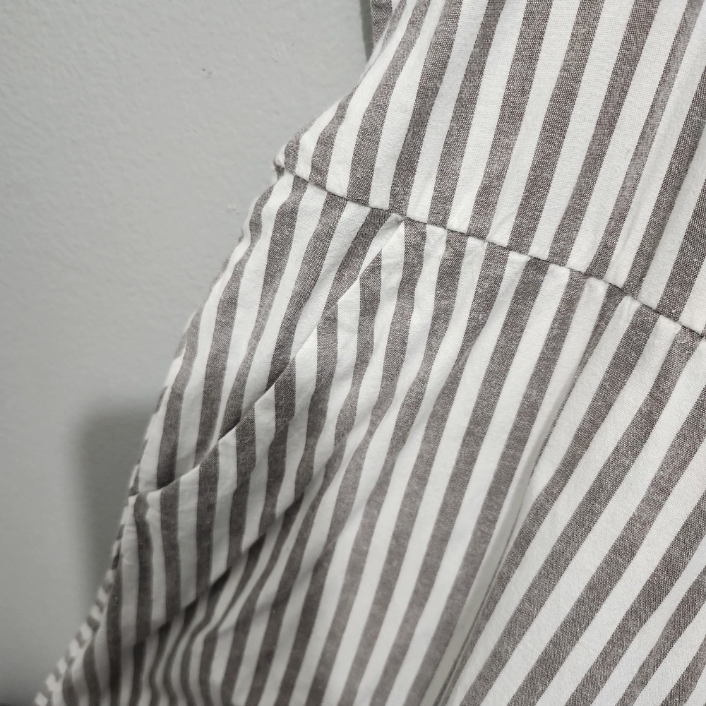 torrid Cotton Tan And Cream Striped Sleeveless Dress Size 3X With Pockets - Picture 5 of 9